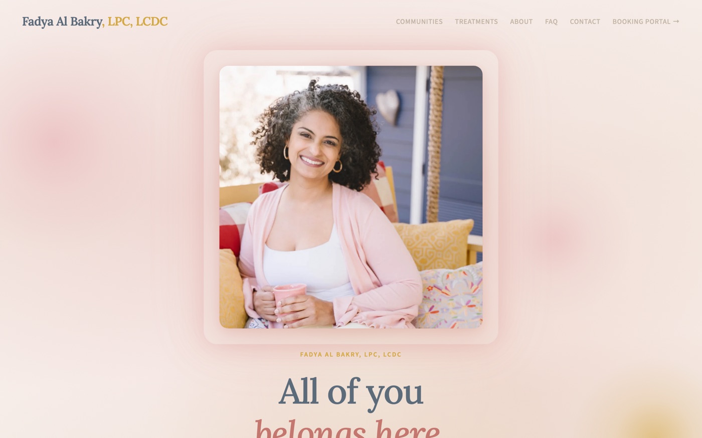 Fadya Therapy website homepage